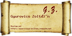 Gyurovics Zoltán névjegykártya